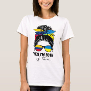 T-shirt Fille moitié colombienne moitié ukrainienne Colomb