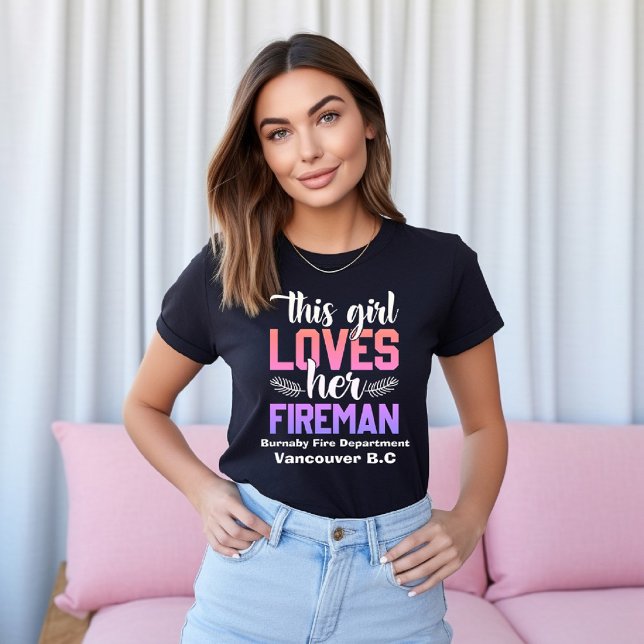 T-shirt Fille montre de l'amour pour son partenaire pompie (Créateur téléchargé)