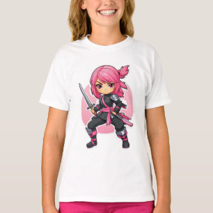 T-shirt Fille Ninja rose
