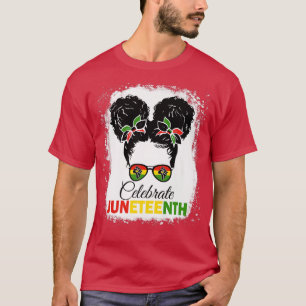 T-shirt Fille noire Afro America JunetDix Célébrer Indep