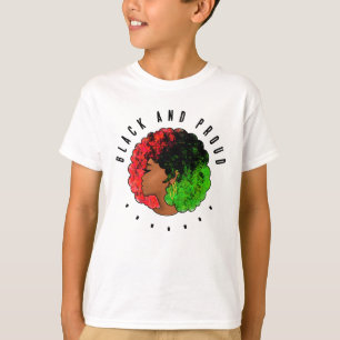 T-shirt Fille noire panafricaine femme rouge vert fierté a
