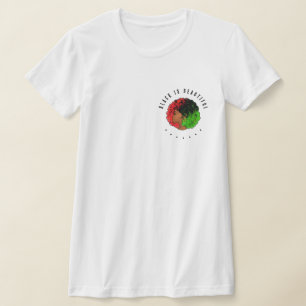 T-shirt Fille noire panafricaine femme rouge vert fierté a