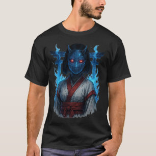 T-shirt Fille Oni Cyberpunk avec porte Torii