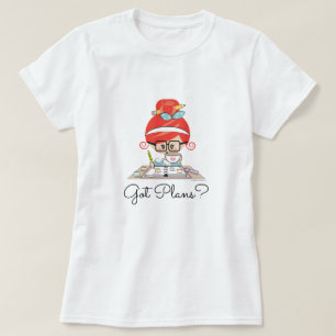 T-shirt Fille Organiseuse aux Cheveux Roux a des Plans
