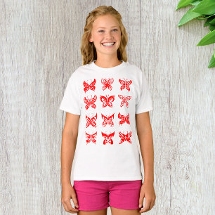T-shirt fille papillon rouge