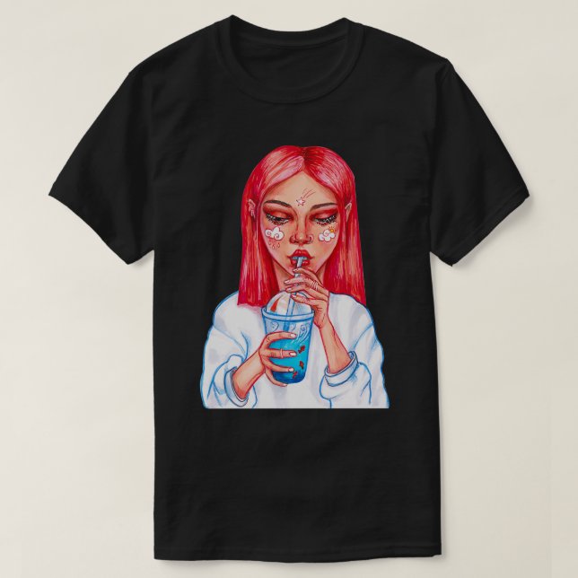 T-shirt Fille percée avec cocktail (Design devant)