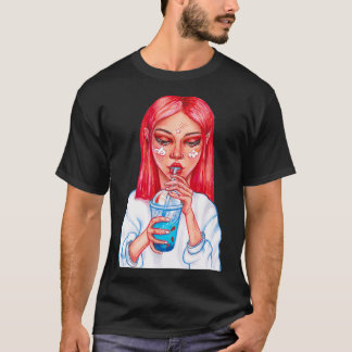 T-shirt Fille percée avec cocktail