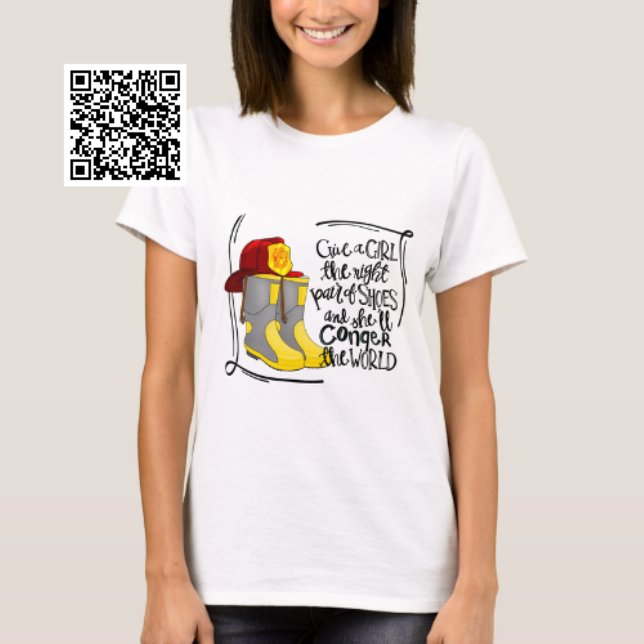 T-shirt Fille pompier Elle conquérera le monde (Créateur téléchargé)