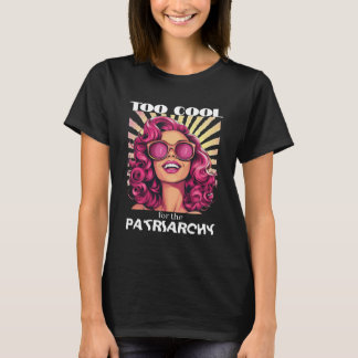 T-shirt Fille Popart aux Cheveux Roses Féministe