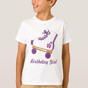 T-shirt Fille pourpre faite sur commande d'anniversaire de