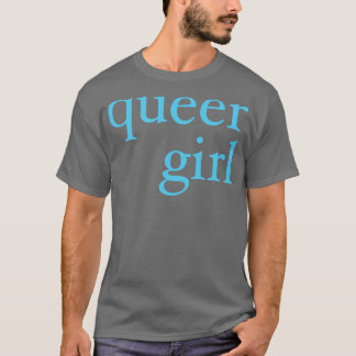 T-shirt fille queer en bleu