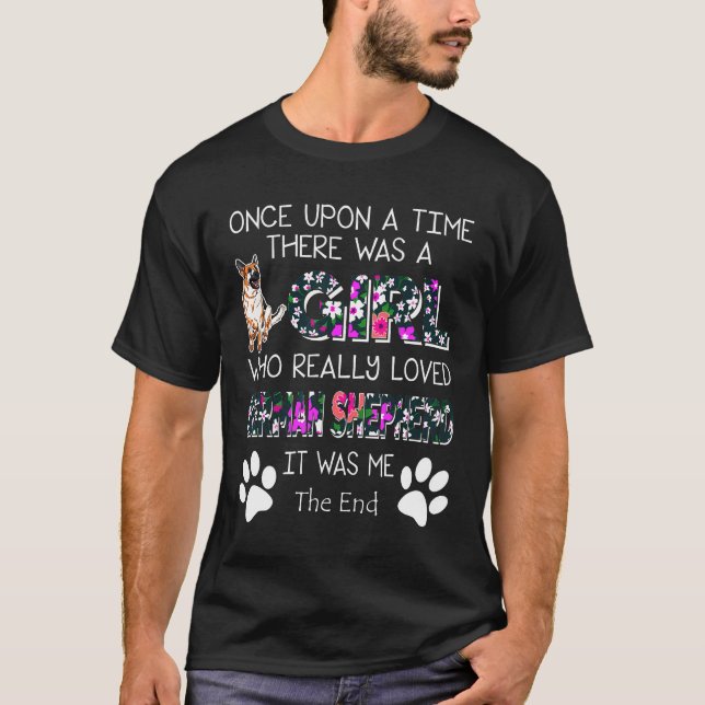 T-shirt Fille qui a vraiment aimé berger allemand (Devant)