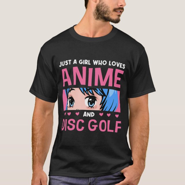 T-shirt Fille Qui Aime Anime Et Disque Golf Anime Anime Av (Devant)
