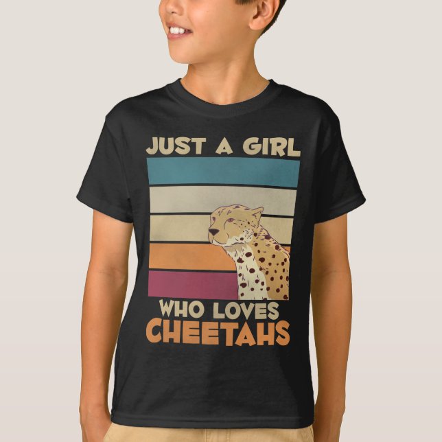 T-shirt Fille qui aime Cheetahs Amoureux des chats animal  (Devant)