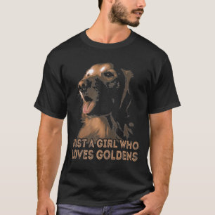 T-shirt Fille qui aime Golden Retrievers Chien Golden Retr