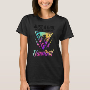 T-shirt Fille Qui Aime Handball Joueur Sport Jeu Handball