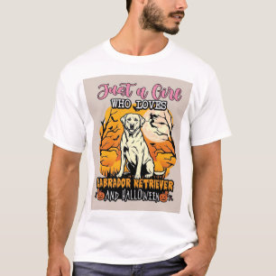 T-shirt Fille qui aime Labrador Retriever Halloween Sorciè