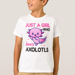T-shirt Fille Qui Aime Les Axolotls Poisson Rose Cute Kawa