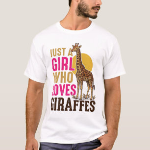 T-shirt Fille qui aime les girafes Vintage Giraffe Shirt D