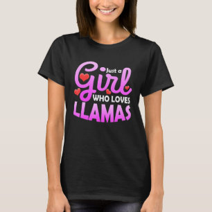 T-shirt Fille qui aime les lamas