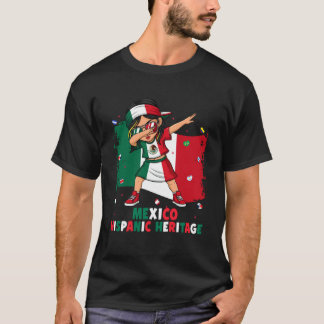 T-shirt Fille qui dabbe Mexique Mois du patrimoine hispani