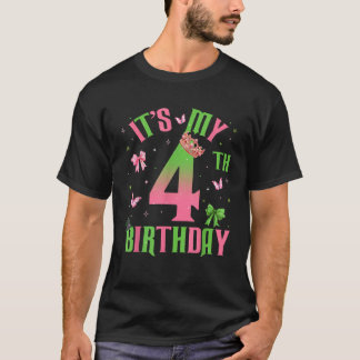 T-shirt Fille Qui Fête Son Anniversaire C Est Mon 4Ème Ann