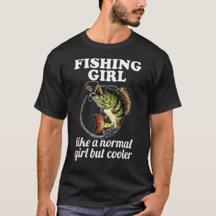 T-shirt Fille qui pêche comme une fille normale mais plus