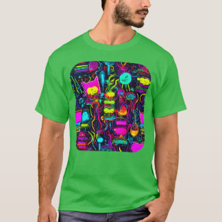 T-shirt Fille rétro vintage années 80 de style UV néon