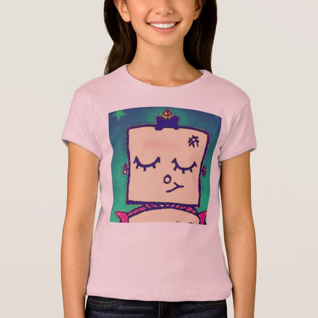 T-shirt fille robot mignonne (Devant)