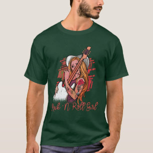 T-shirt Fille Rock n Roll Musique Guitare Groupe de Rock d