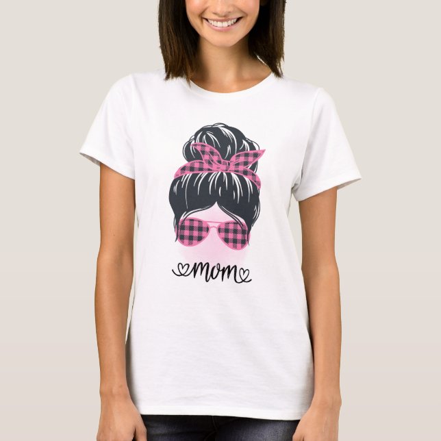 T-shirt Fille rose mignonne fête des mères (Devant)