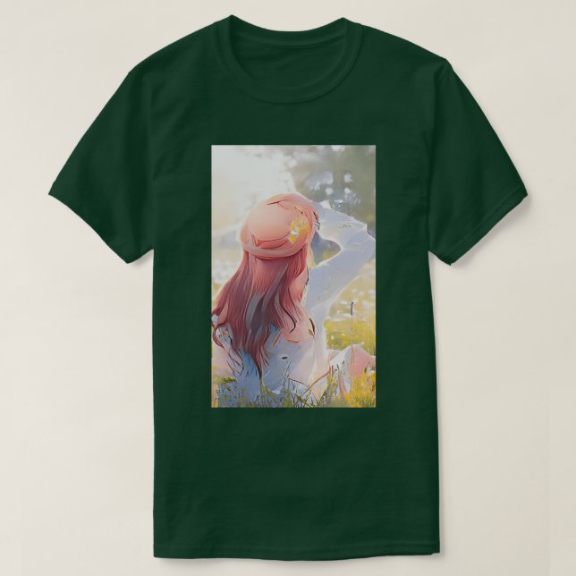 T-shirt Fille rousse au soleil (Design devant)