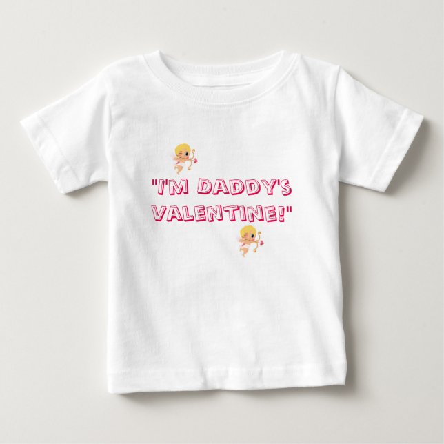 T-shirt fille Saint-Valentin pour bébé/bébé papa (Devant)