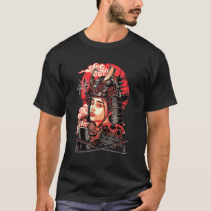 T-shirt Fille Samouraï Tatouage Japonais Femme Guerrière K