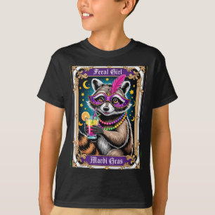 T-shirt Fille sauvage carnaval mardi gras raton laveur col