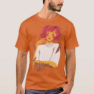 T-shirt Fille sauvage Florale Femme avec Fleurs Redhead 2