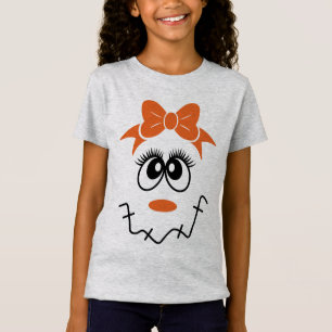T-Shirt Fille Scarecrow visage avec cou