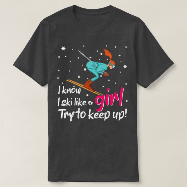 T-shirt Fille Ski Après Ski Dire Drôle Sport Ski (Design devant)