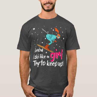 T-shirt Fille Ski Après Ski Dire Drôle Sport Ski