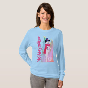 T-shirt Fille Snowman Avec Motif Pink Snowflake