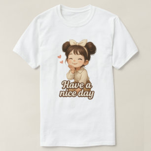 T-shirt Fille souriante avec message positif