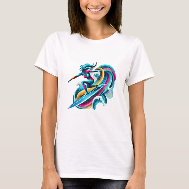 T-shirt fille surfeur (Devant)