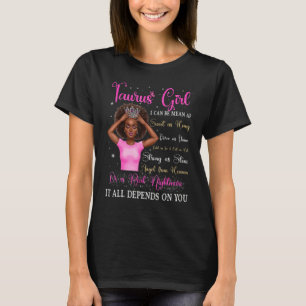 T-shirt Fille Taureau Reine Noire Zodiaque Anniversaire Af