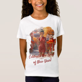 T-Shirt Fille Toon Exotique Fête le Nouvel An Chinois