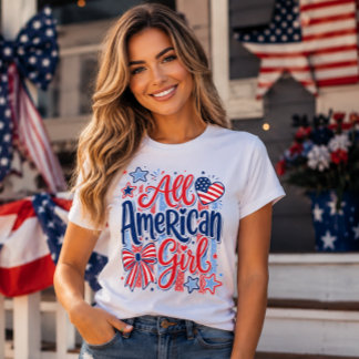 T-shirt Fille tout américaine Arc patriotique 4 juillet