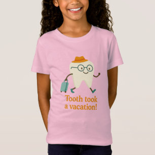 T-shirt fille « Une dent est partie en vacances »