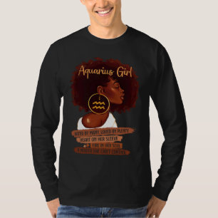 T-shirt Fille Verseau Drôle Pour Femmes Noires Mélanine Af