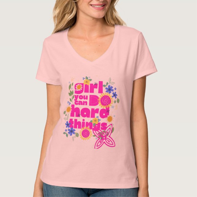 T-shirt Fille, Vous Pouvez Faire Des Choses Dures - Gymnas (Devant)