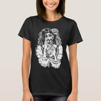 T-shirt Fille zombie mangeant un coeur gothique punk victo