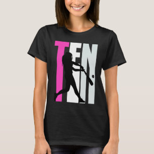 T-shirt Filles 10e baseball Anniversaire Pink Softball Que